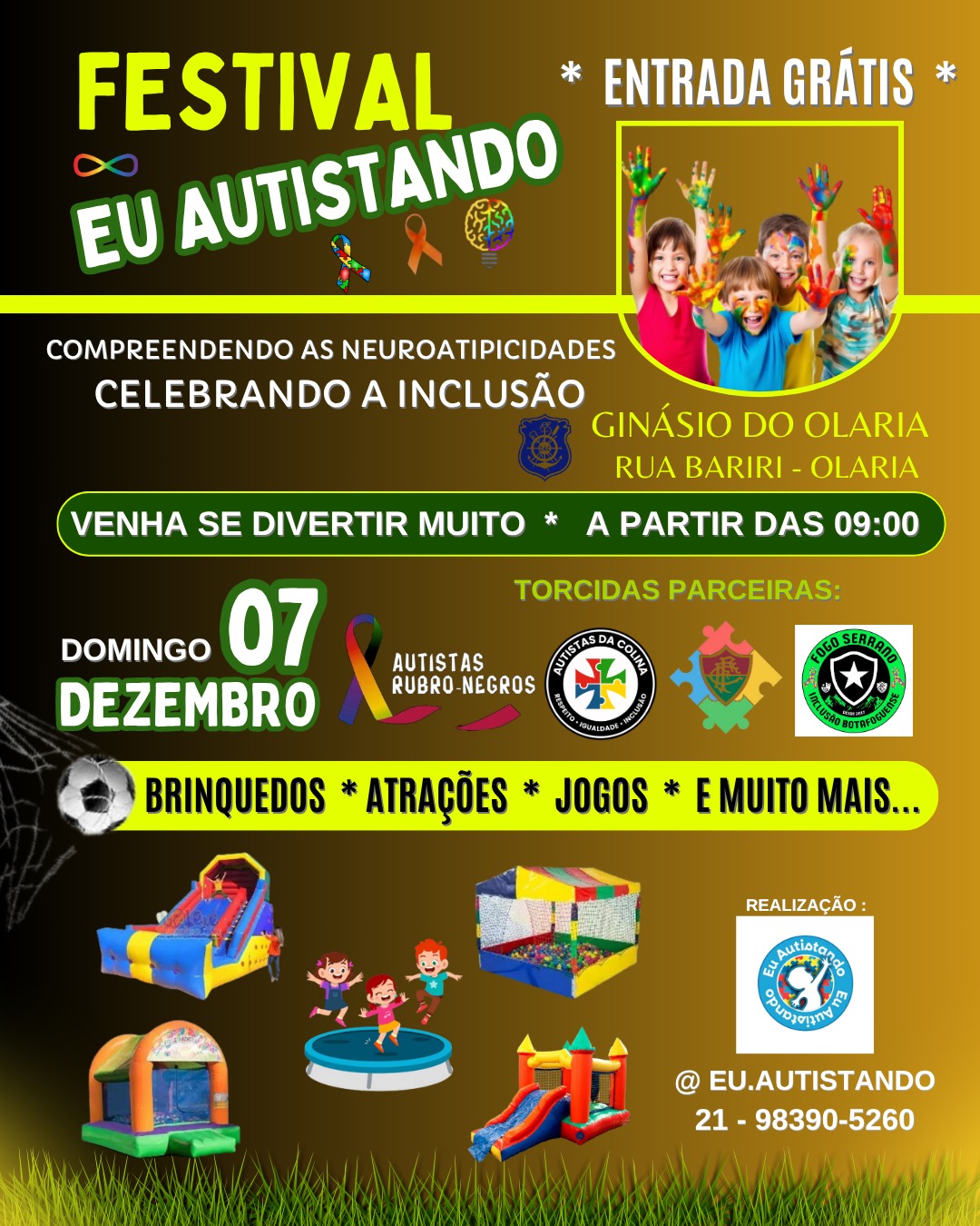 Folder do evento Eu Autistando informando atividades e programação